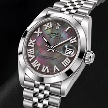 Rolex Datejust 126300 41mm Black Mother of Pearl Roman Diamond Dial Stainless Steel Watch