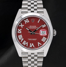 Rolex Datejust 126300 41mm Red Roman Diamond Dial Stainless Steel Watch