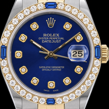 Rolex Datejust 16013 36mm Blue Diamond Dial Two Tone Watch