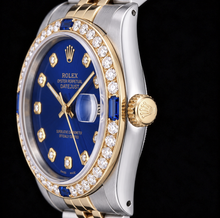 Rolex Datejust 16013 36mm Blue Diamond Dial Two Tone Watch