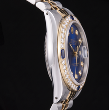 Rolex Datejust 16013 36mm Blue Diamond Dial Two Tone Watch