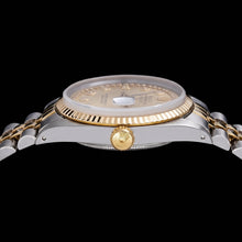 Rolex Datejust 16013 36mm Champagne String Diamond Dial Two Tone Watch