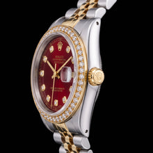 Rolex Datejust 16013 36mm Red Diamond Dial Jubilee Bracelet Two Tone Watch