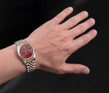 Rolex Datejust 16013 36mm Red Roman Dial Two Tone Watch
