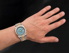 Rolex Datejust 16013 Ice Blue Diamond Dial 36mm Jubliee Bracelet Two Tone Watch
