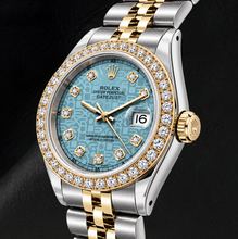 Rolex Datejust 16013 Ice Blue Diamond Dial 36mm Jubliee Bracelet Two Tone Watch