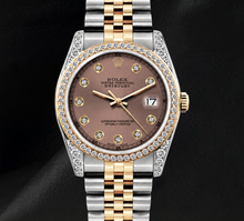 Rolex Datejust 16013 Salmon Diamond Dial 36mm Two Tone Watch