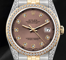 Rolex Datejust 16013 Salmon Diamond Dial 36mm Two Tone Watch