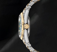 Rolex Datejust 16013 Turquoise Diamond Dial 36mm Two Tone Watch