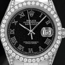 Rolex Datejust 16014 36mm Black Roman Dial Stainless Steel Watch