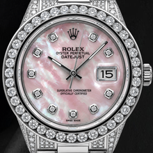 Rolex Datejust 16014 36mm Pink Mother of Pearl Diamond Dial Stainless Steel Watch