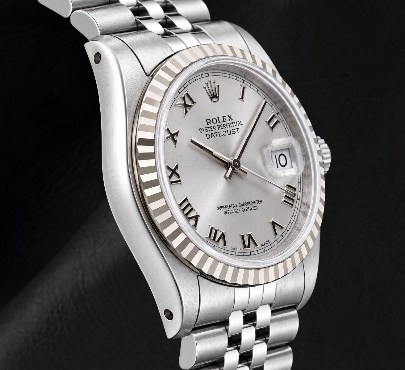 Rolex Datejust 16014 36mm Silver Roman Dial Stainless Steel Watch
