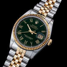 Rolex Datejust 1601 36mm Green Roman Dial Two Tone Watch