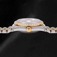 Rolex Datejust 1601 36mm Black Roman Diamond Dial Two Tone Watch
