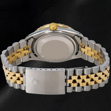 Rolex Datejust 1601 36mm Black Roman Diamond Dial Two Tone Watch