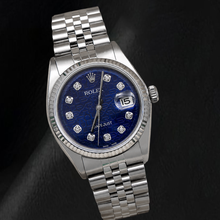 Rolex Datejust 1601 36mm Blue Diamond Dial Stainless Steel Watch Jubilee Bracelet
