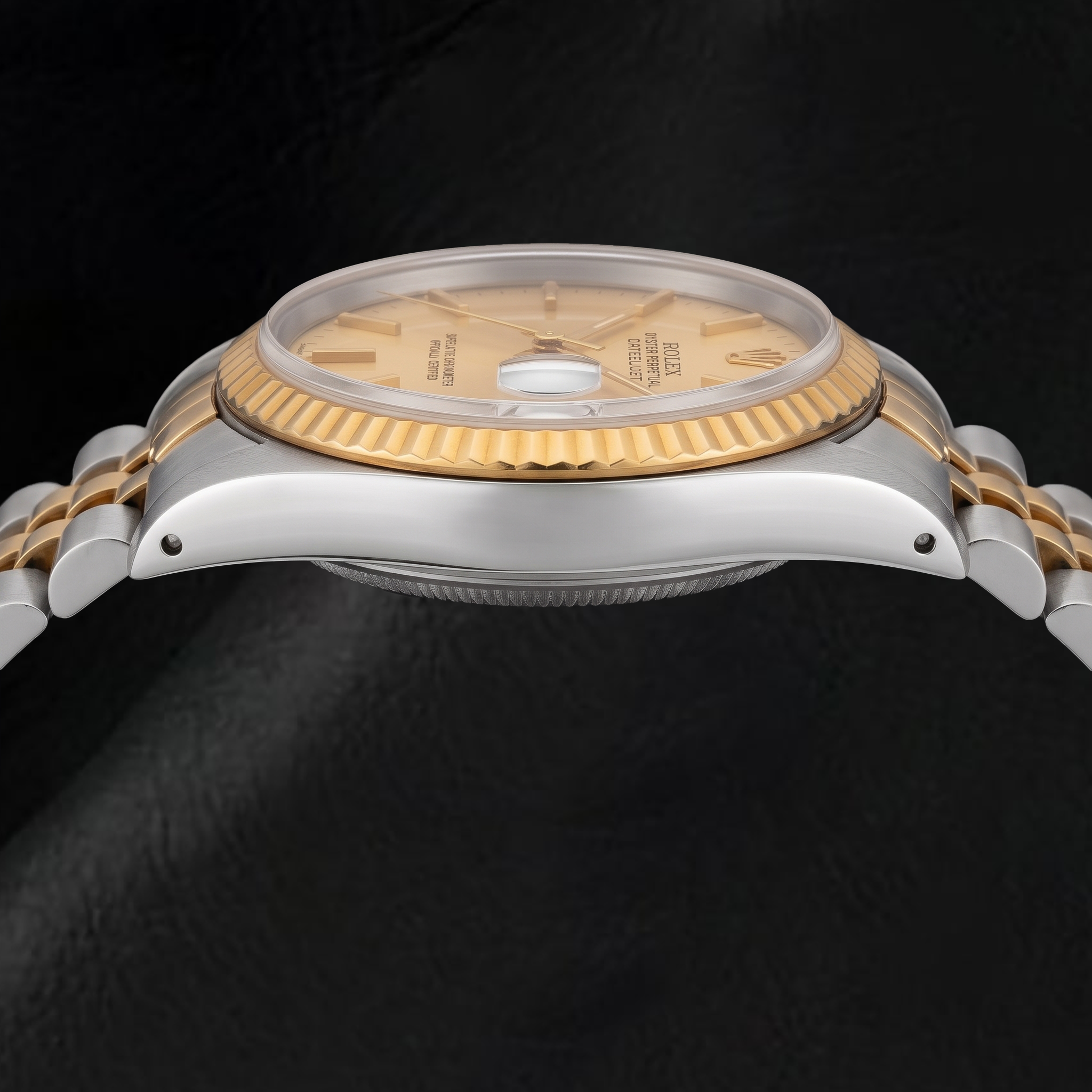 Rolex Datejust 1601 36mm Champagne Stick Dial Two Tone Watch