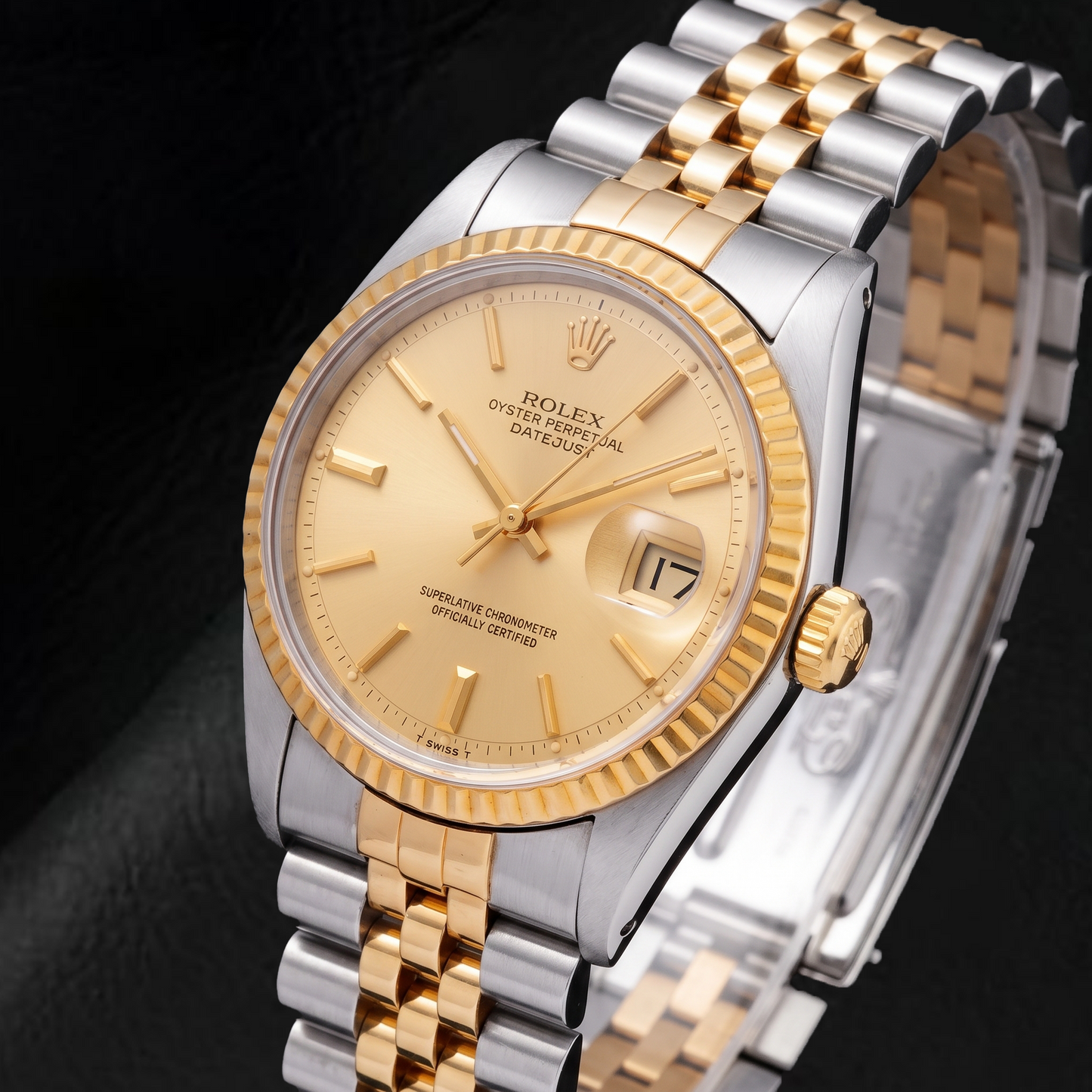 Rolex Datejust 1601 36mm Champagne Stick Dial Two Tone Watch