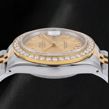 Rolex Datejust 1601 36mm Champagne Roman Diamond Dial Two Tone Watch
