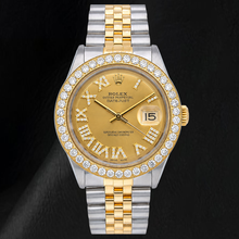 Rolex Datejust 1601 36mm Champagne Roman Diamond Dial Two Tone Watch