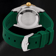 Rolex Datejust 1601 36mm Green Diamond Dial Green Rubber Strap Two Tone Watch