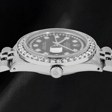 Rolex Datejust 16030 36mm Black String Diamond Dial Stainless Steel Watch