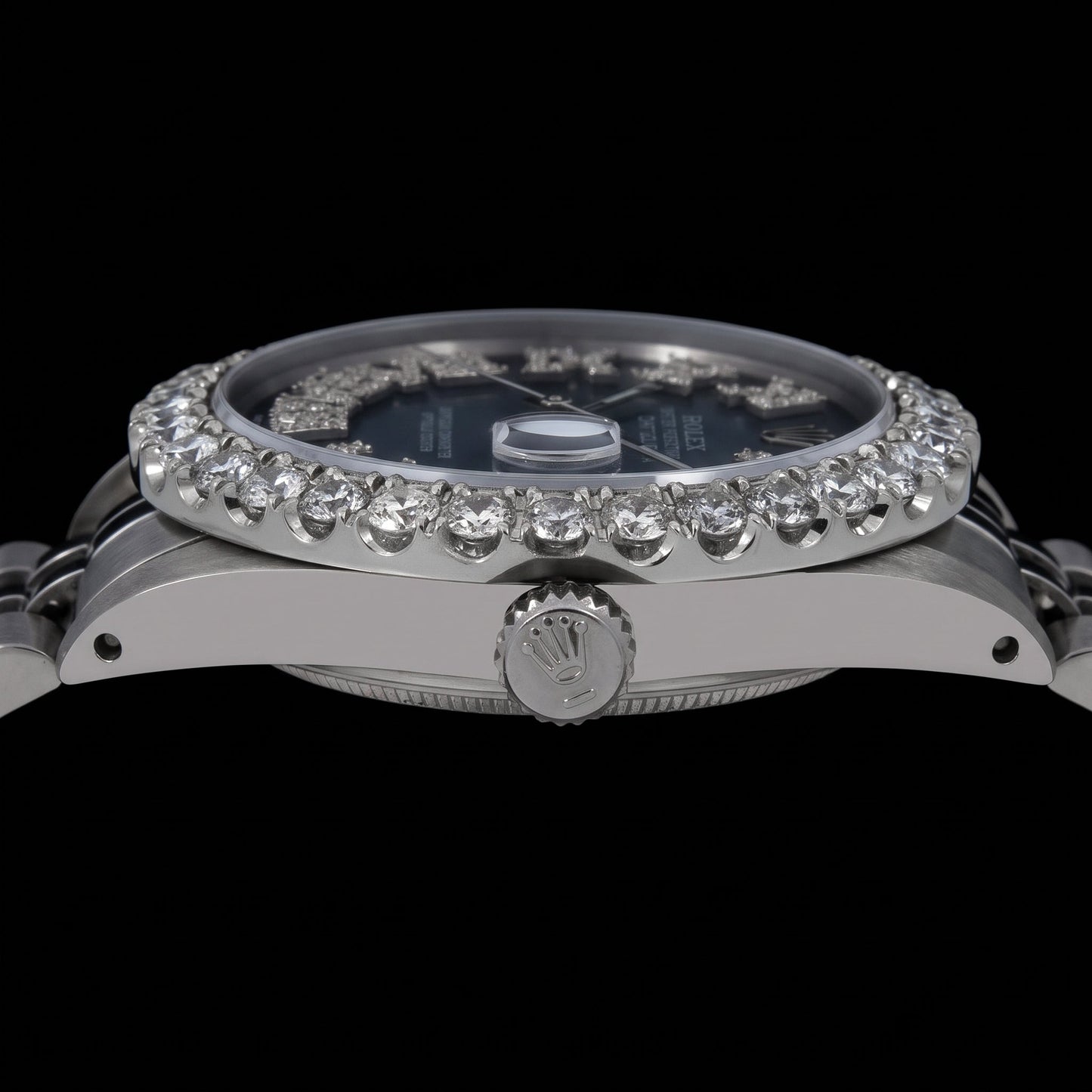 Rolex Datejust 16030 36mm Blue Roman Diamond Dial Stainless Steel Watch