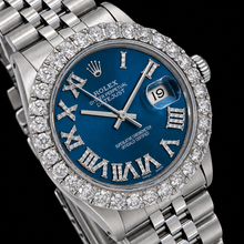Rolex Datejust 16030 36mm Blue Roman Diamond Dial Stainless Steel Watch