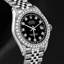 Rolex Datejust 16200 36mm Black String Diamond Dial Stainless Steel Watch