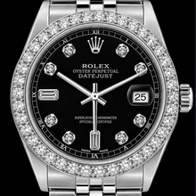 Rolex Datejust 16200 36mm Black Diamond Dial Stainless Steel Watch
