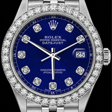 Rolex Datejust 16200 36mm Blue Diamond Dial Stainless Steel Watch Jubilee
