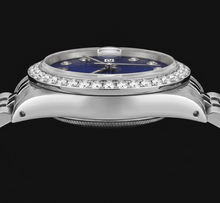 Rolex Datejust 16200 36mm Blue Diamond Dial Stainless Steel Watch Jubilee