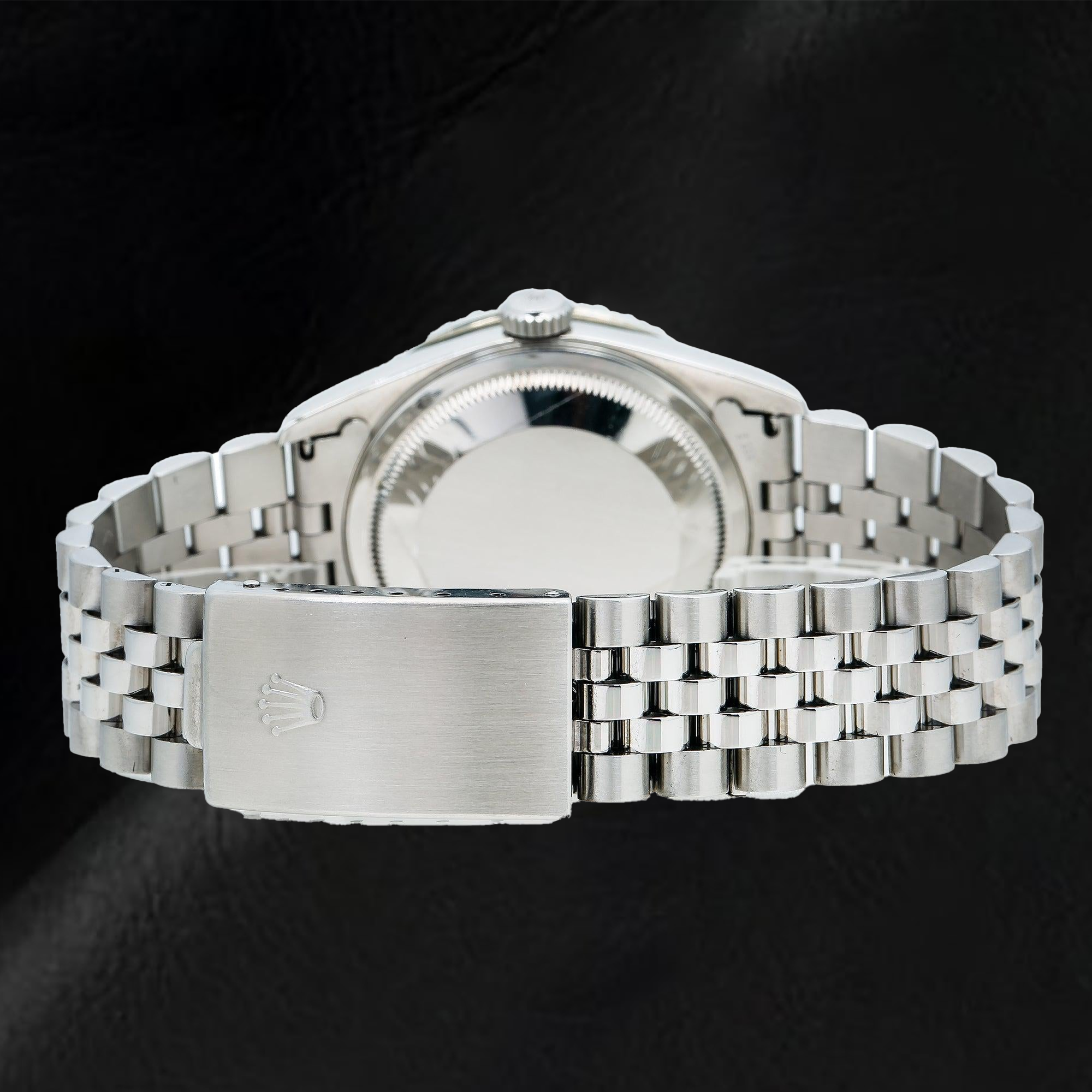 Rolex Datejust 16200 36mm Red Diamond Dial Stainless Steel Watch