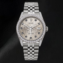 Rolex Datejust 16200 36mm Silver Jubilee Diamond Dial Stainless Steel Watch