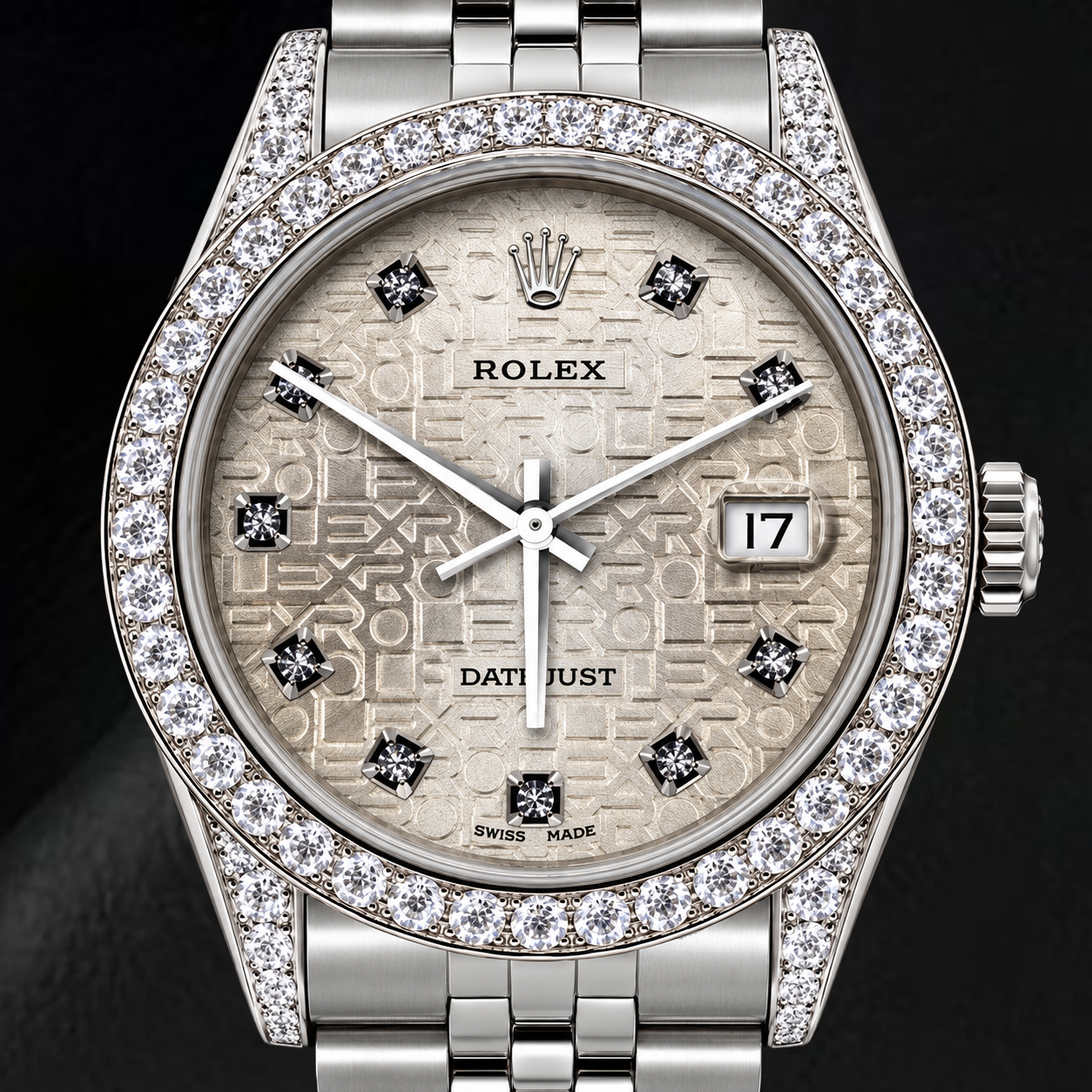 Rolex Datejust 16200 36mm Silver Jubilee Diamond Dial Stainless Steel Watch