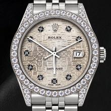 Rolex Datejust 16200 36mm Silver Jubilee Diamond Dial Stainless Steel Watch
