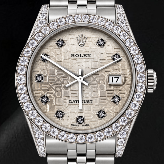 Rolex Datejust 16200 36mm Silver Jubilee Diamond Dial Stainless Steel Watch