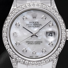 Rolex Datejust 16200 36mm White Mother of Pearl Diamond Dial Stainless Steel Watch