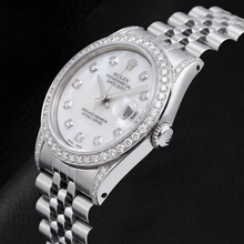 Rolex Datejust 16200 36mm White Mother of Pearl Diamond Dial Stainless Steel Watch