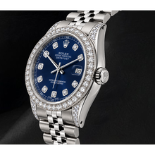 Rolex Datejust 16200 Blue Diamond Dial 36mm Diamond Bezel Watch Stainless Steel