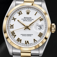 Rolex Datejust 16203 36mm White Roman Dial Two Tone Watch