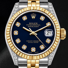 Rolex Datejust 16233 36mm Black Diamond Dial Two Tone Watch