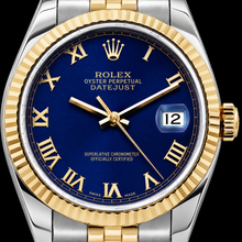 Rolex Datejust 16233 36mm Blue Roman Dial Two Tone Watch