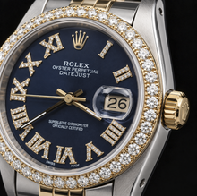 Rolex Datejust 16233 36mm Blue Roman Diamond Dial Two Tone Watch