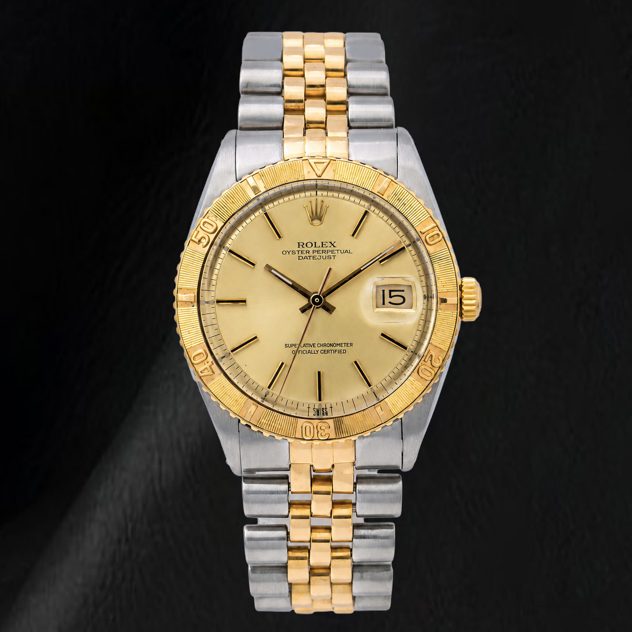 Rolex Datejust 16233 36mm Champagne Stick Dial Two Tone Watch