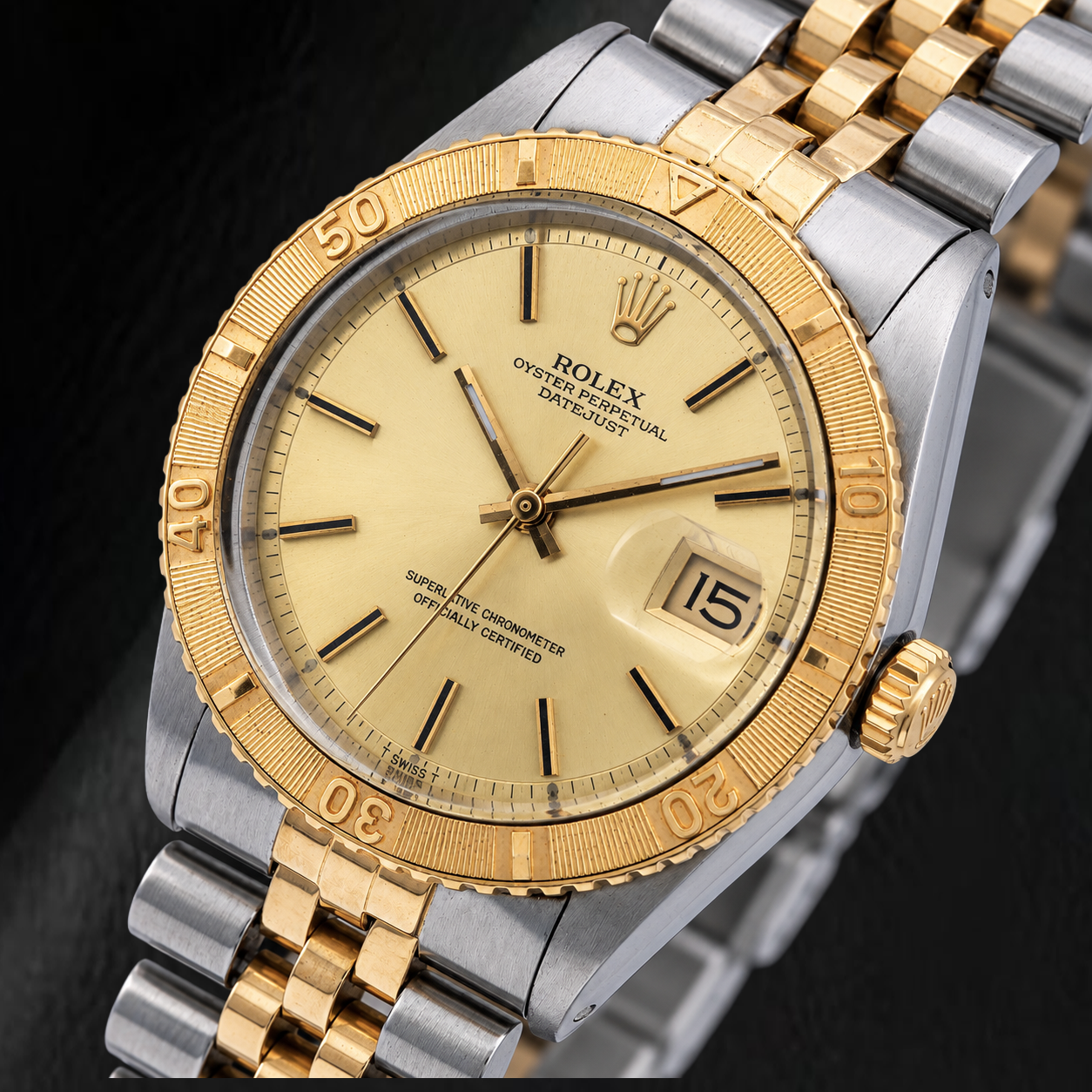 Rolex Datejust 16233 36mm Champagne Stick Dial Two Tone Watch