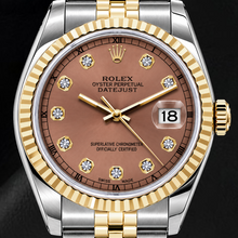 Rolex Datejust 16233 36mm Salmon Diamond Dial Two Tone Watch