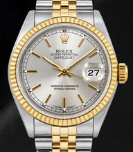 Rolex Datejust 16233 36mm Silver Stick Dial Two Tone Watch