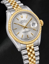 Rolex Datejust 16233 36mm Silver Stick Dial Two Tone Watch