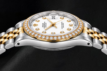 Rolex Datejust 16233 36mm White Diamond Dial Two Tone Watch
